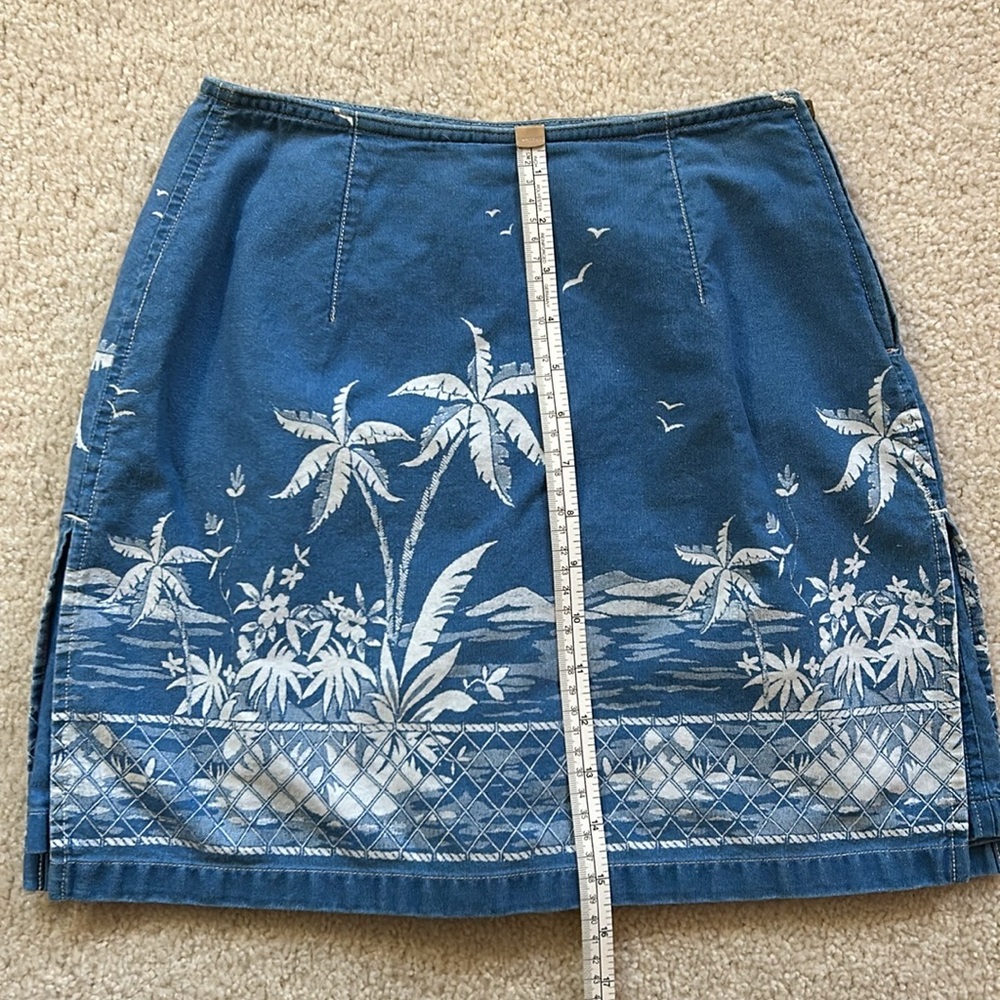 VTG Liz Claiborne Tropical Denim Skirt 2 Petite - Picture 4 of 11